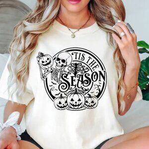 Tis The Season Skeleton Pumpkin Halloween Shirt, Pumpkin Spice Shirt